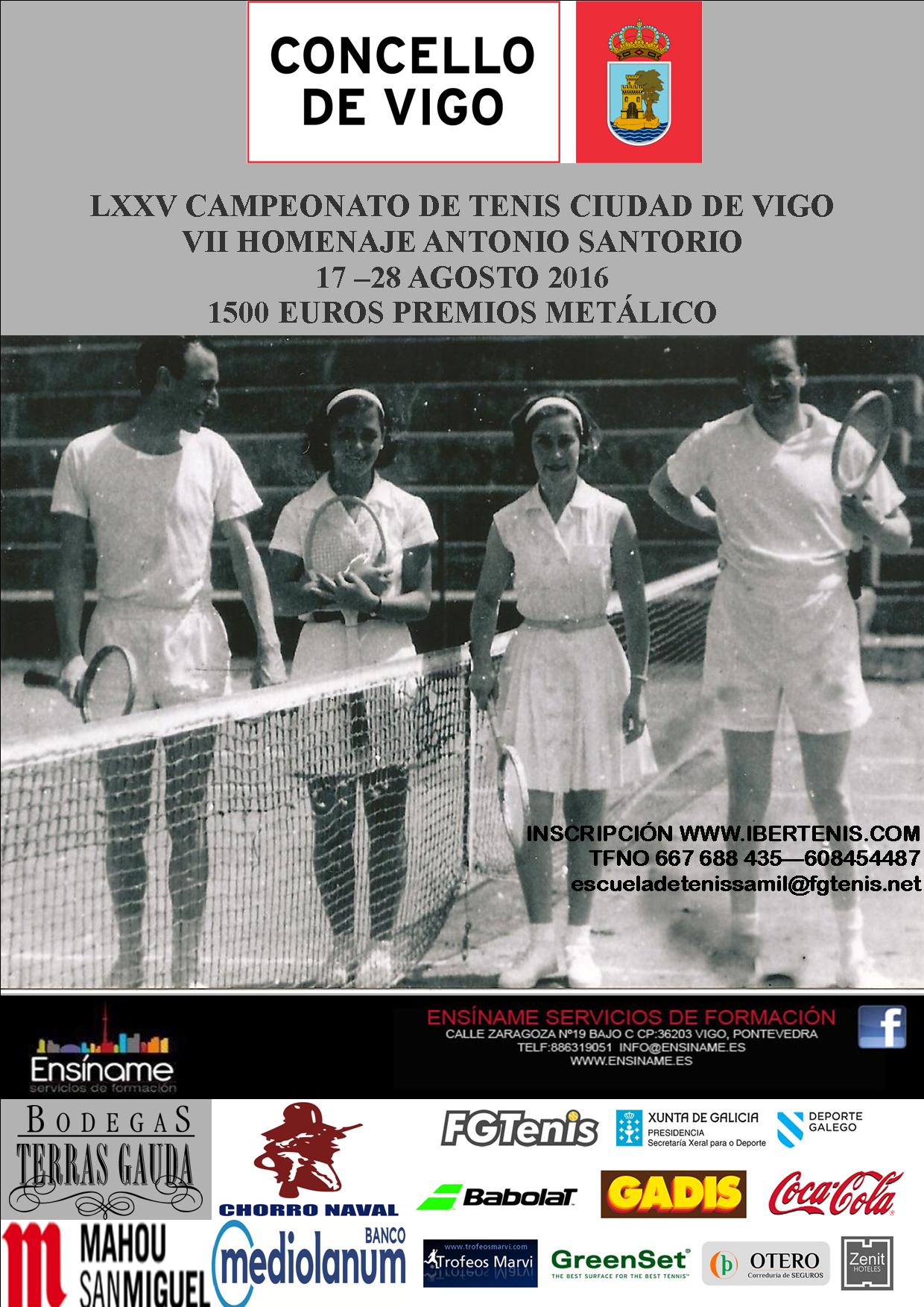 Cartel del LXXV Campeonato de Tenis Cidade de Vigo