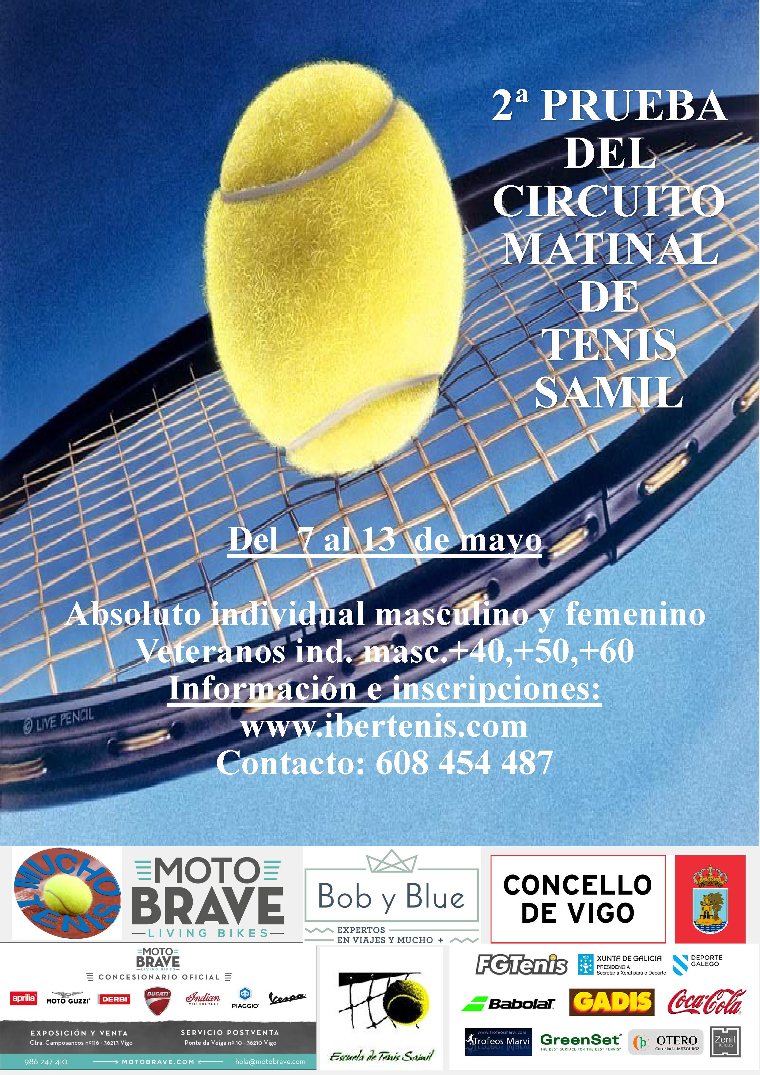 Cartel del 2ª Prueba del Circuito de Tenis Matinal Samil