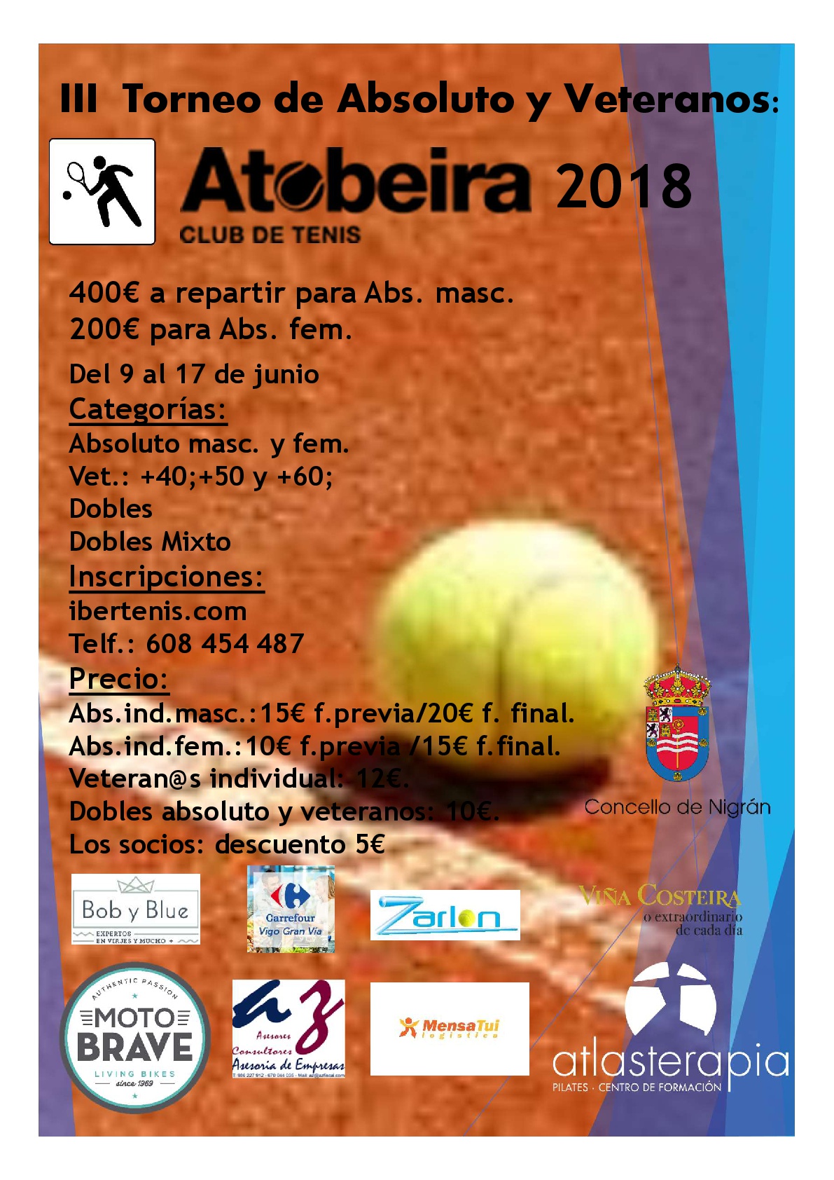 Cartel del III Torneo Absoluto-Veteranos Club Tenis A Tobeira
