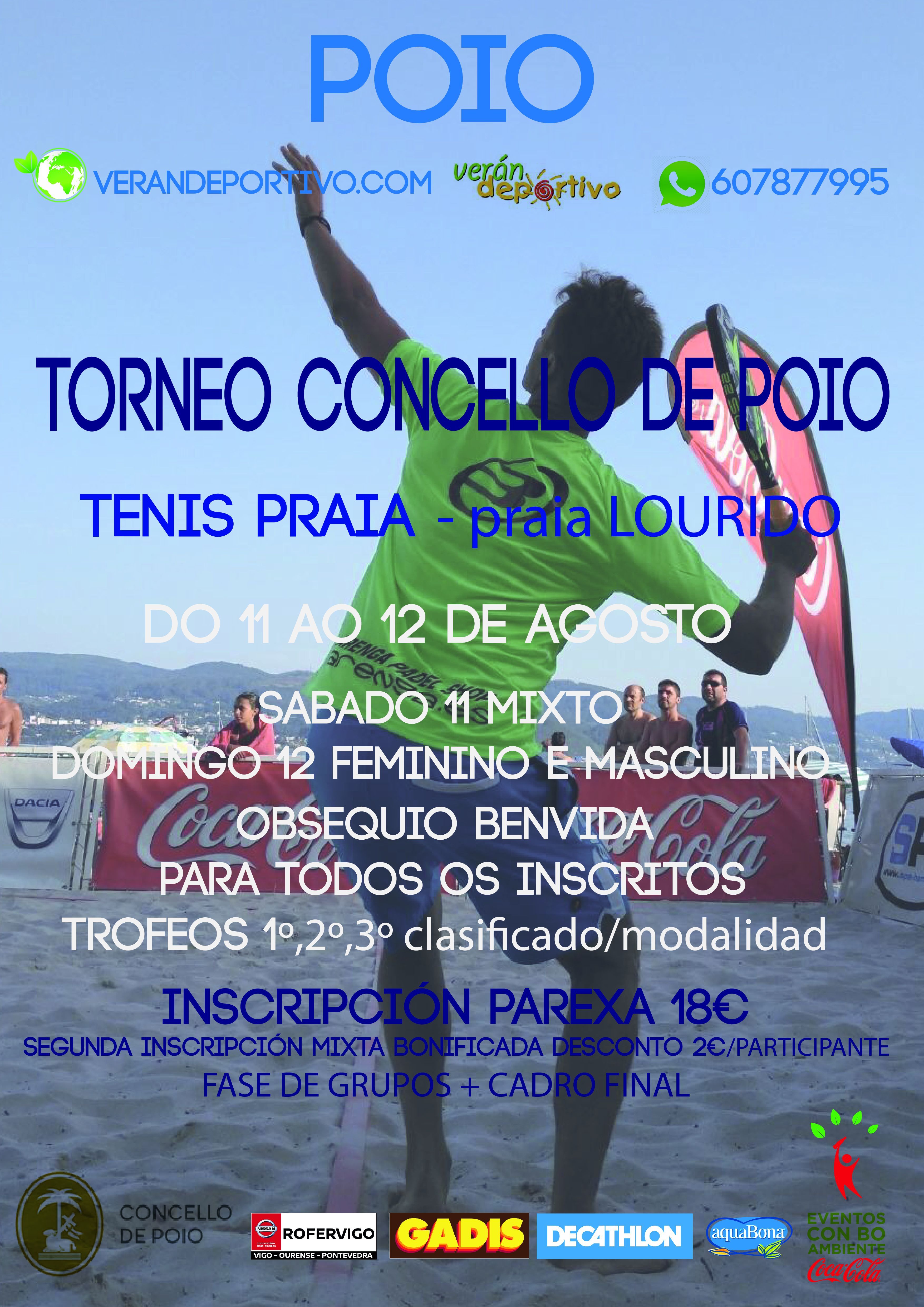 Cartel del TORNEO CONCELLO DE POIO - CIRCUITO VERANDEPORTIVO POIO - TENIS PLAYA