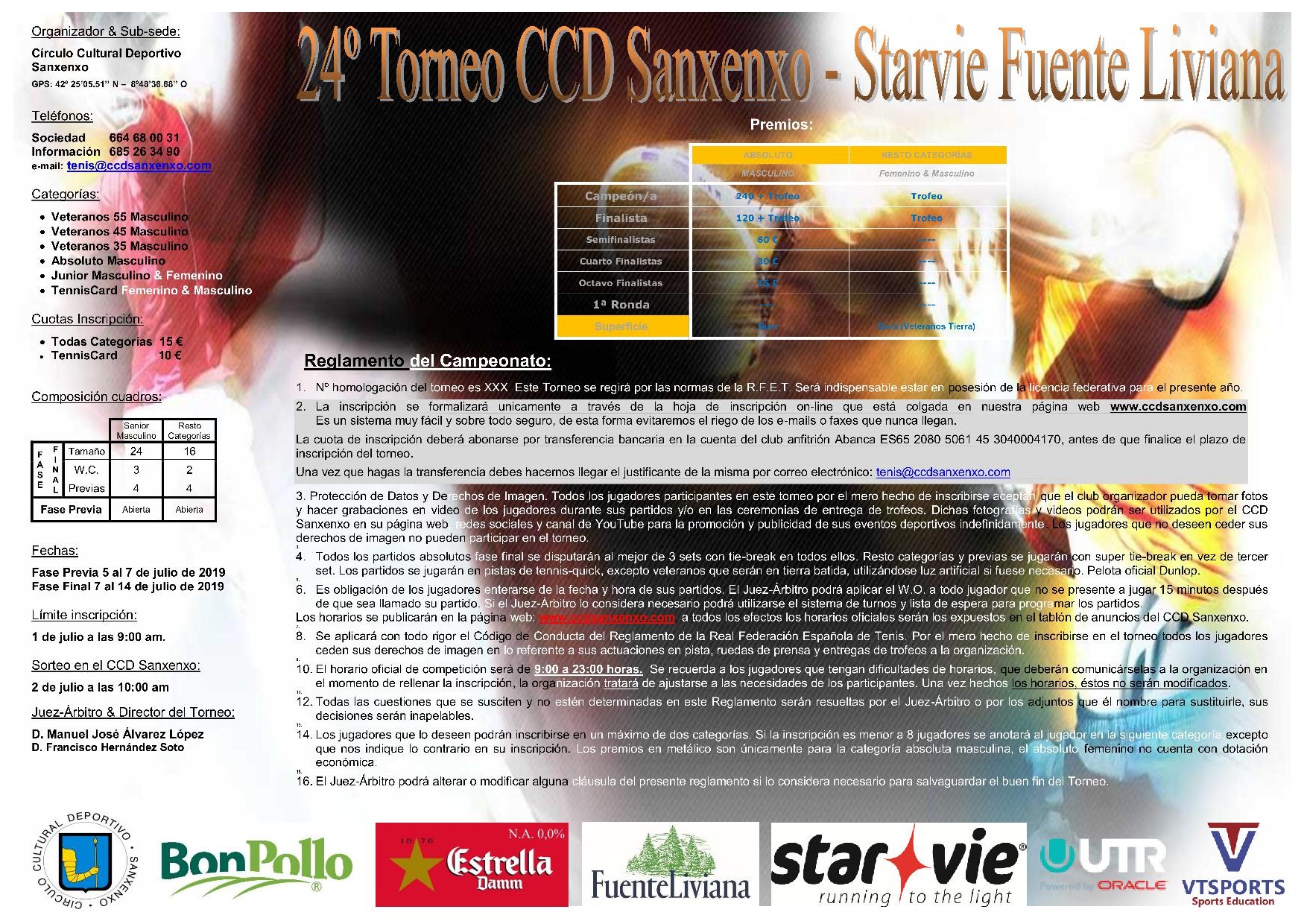 Cartel del 24º Torneo CCD Sanxenxo - Starvie Fuente Liviana