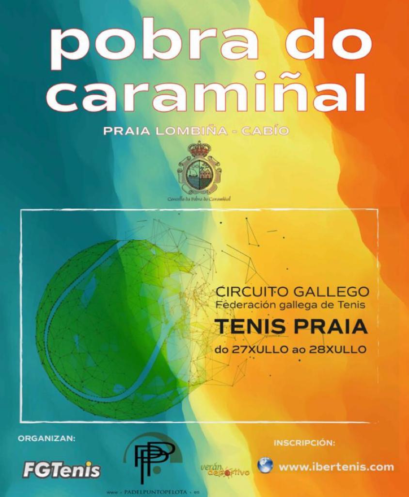 Cartel del TORNEO TENISPLAYA POBRA DO CARAMIÑAL "PRAIA DA LOMBIÑA"  CIRCUÍTO GALEGO FGT 
