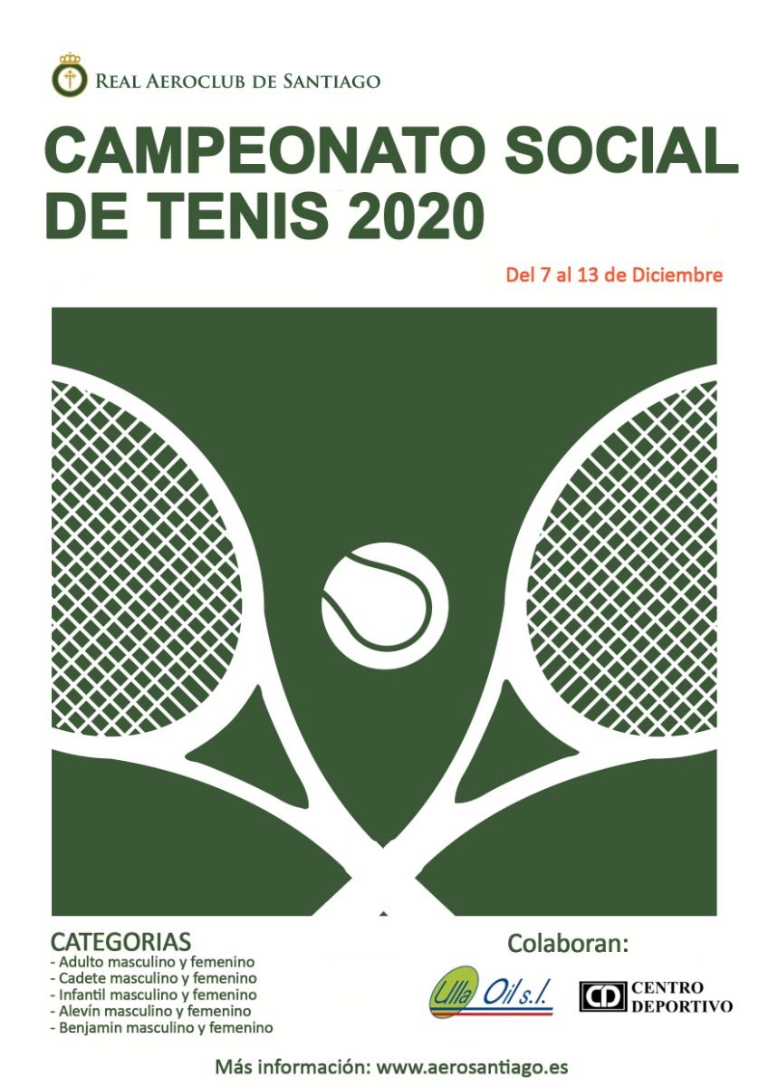 Cartel del CAMPEONATO SOCIAL DE TENIS 2020