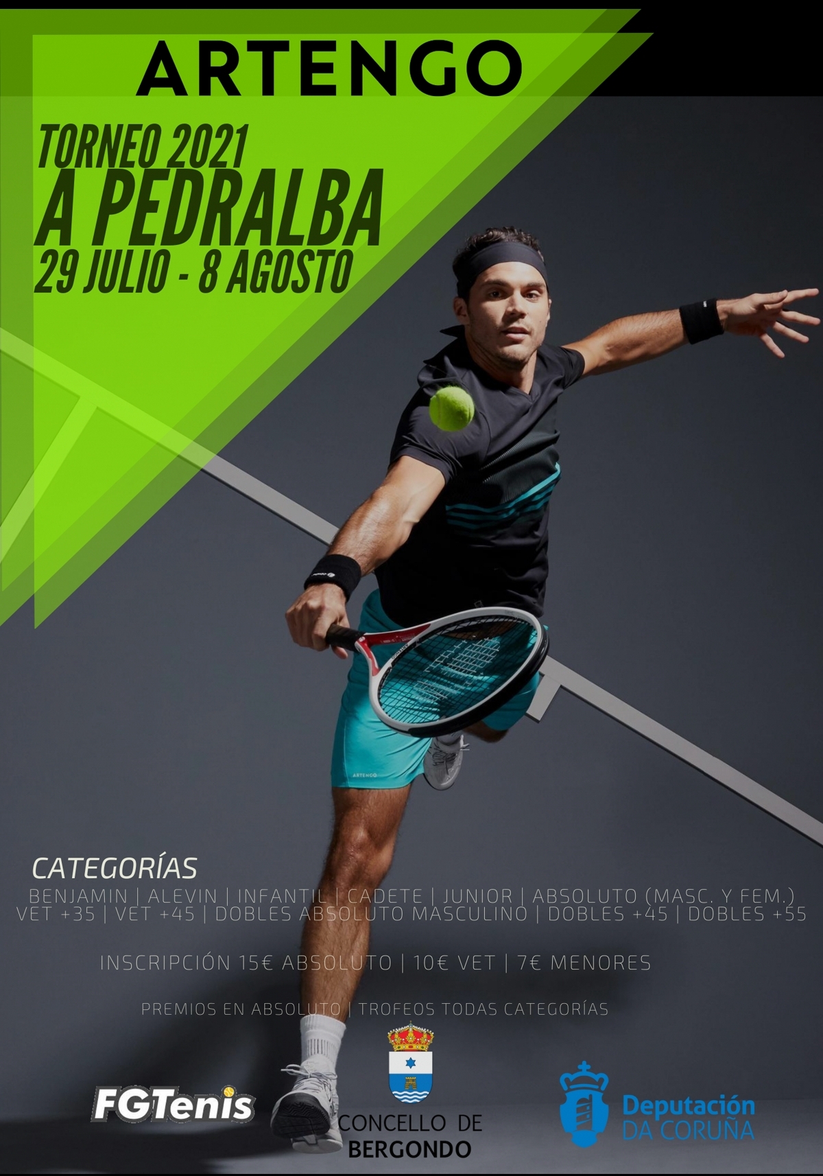 Cartel del Torneo Federado de tenis A Pedralba 2021