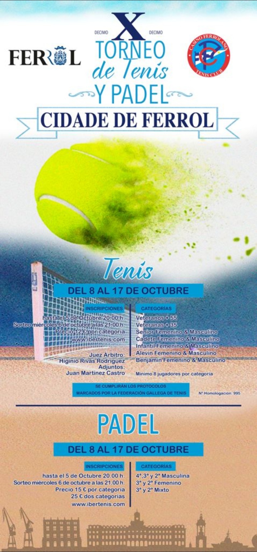 Cartel del X Torneo de Padel Cidade de Ferrol