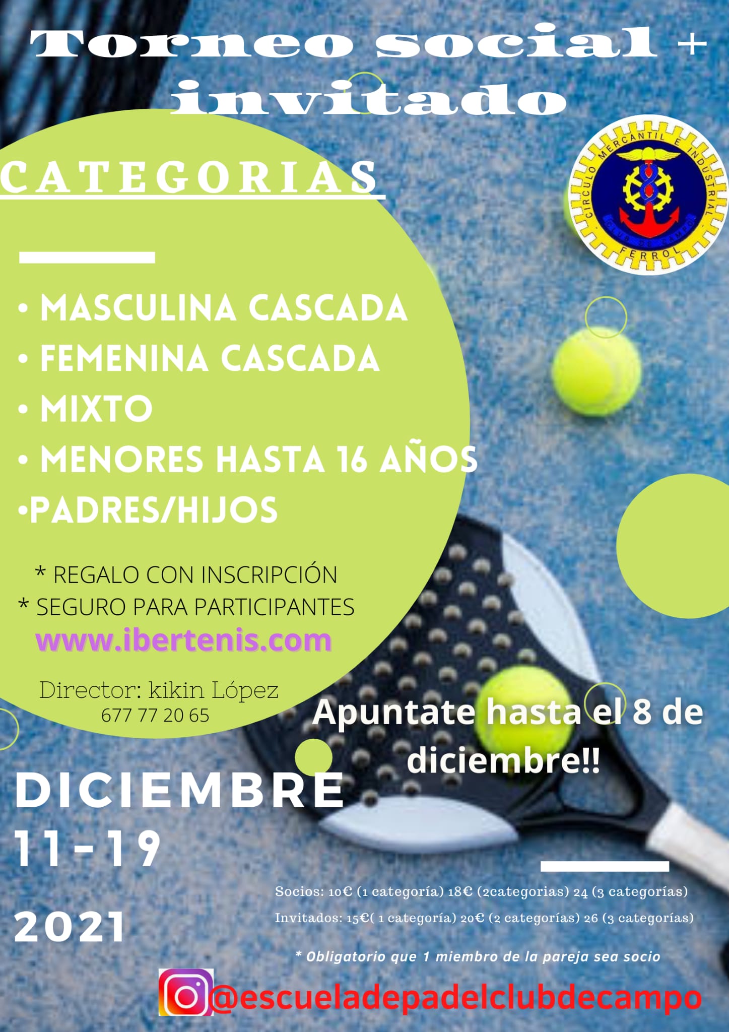 Torneo de padel SOCIO+INVITADO Club de Campo Ferrol