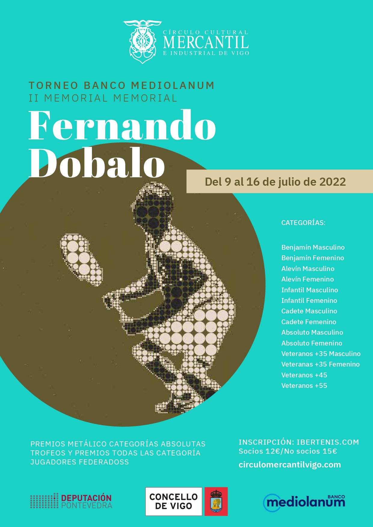 cartel Torneo de Tenis Banco Mediolanum. II memorial Fernando Dobalo