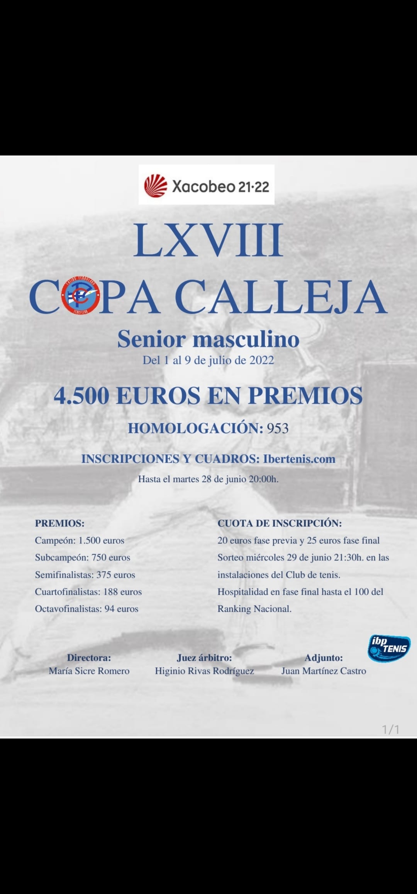 cartel LXVIII Copa Calleja Senior Masculino