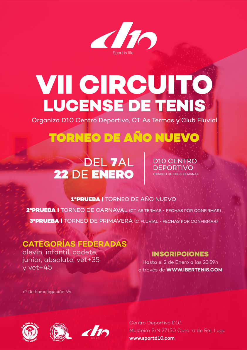 cartel VII CIRCUITO LUCENSE DE TENIS - Torneo de Año Nuevo