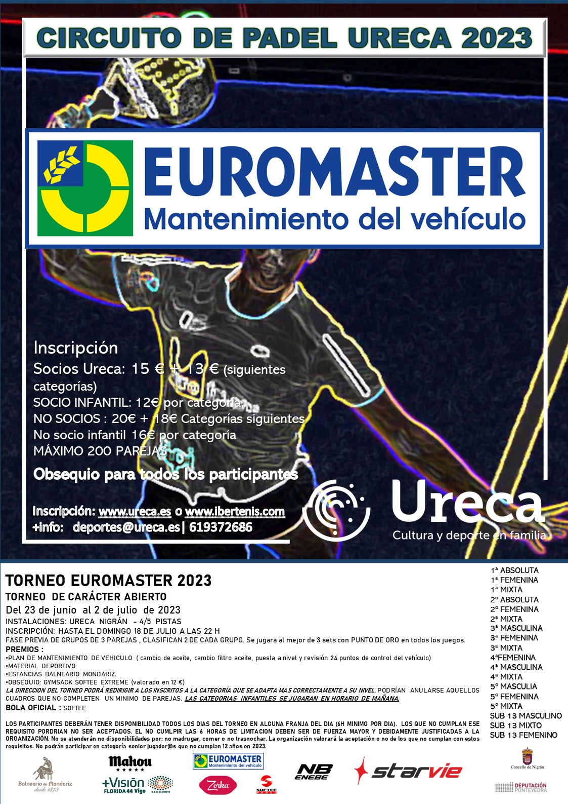 Cartel del TORNEO DE PADEL EUROMASTER 2023