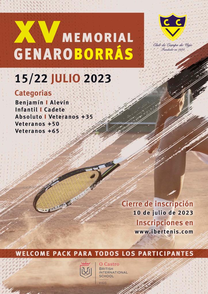 Cartel del XV MEMORIAL GENARO BORRAS CLUB DE CAMPO DE VIGO