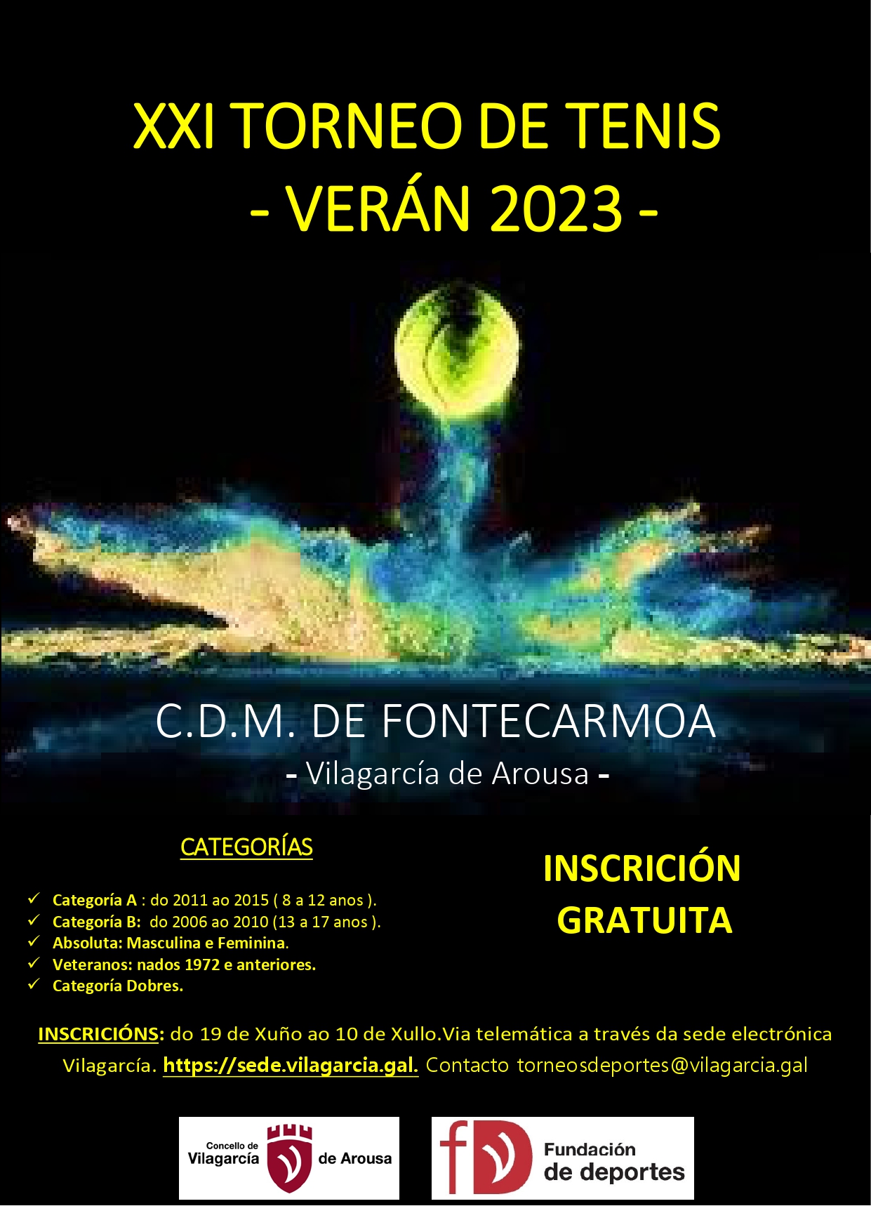 Cartel del XXI TORNEO DE TENIS VERÁN 2023