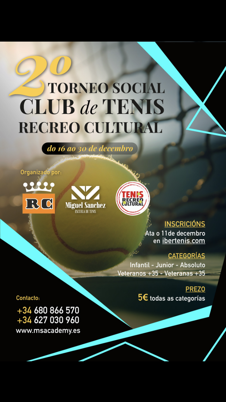 cartel 2 Torneo Social Club de Tenis Recreo Cultural