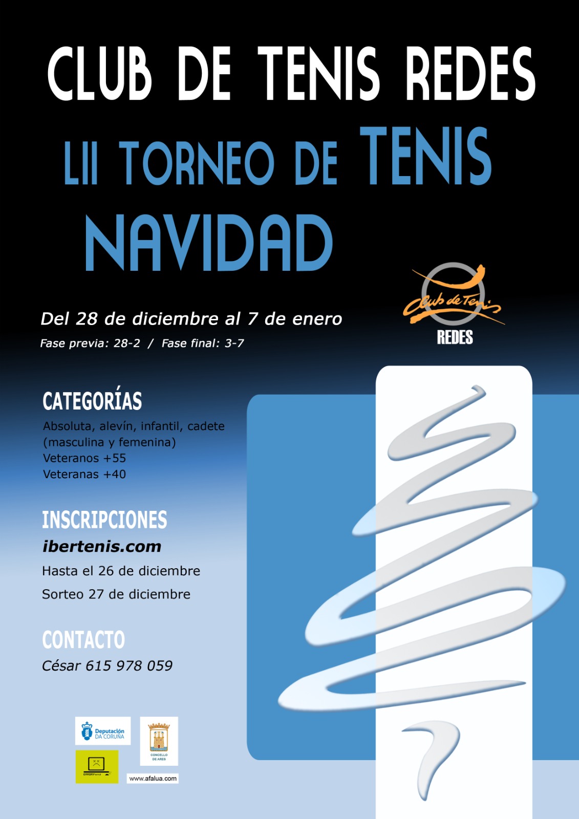 cartel LII TORNEO DE NAVIDAD - CLUB DE TENIS REDES
