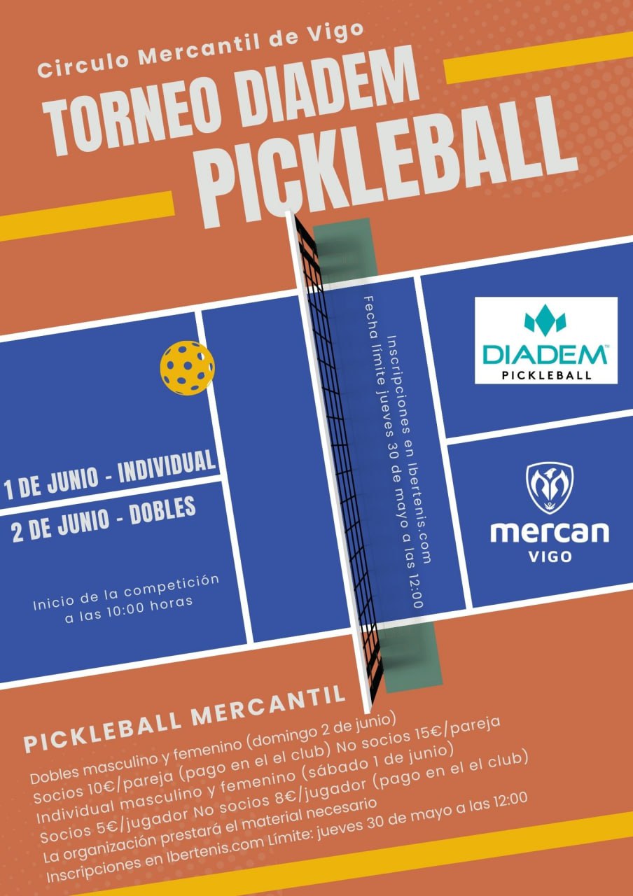 Cartel del MERCANTIL-Torneo DIADEM de PICKLEBALL