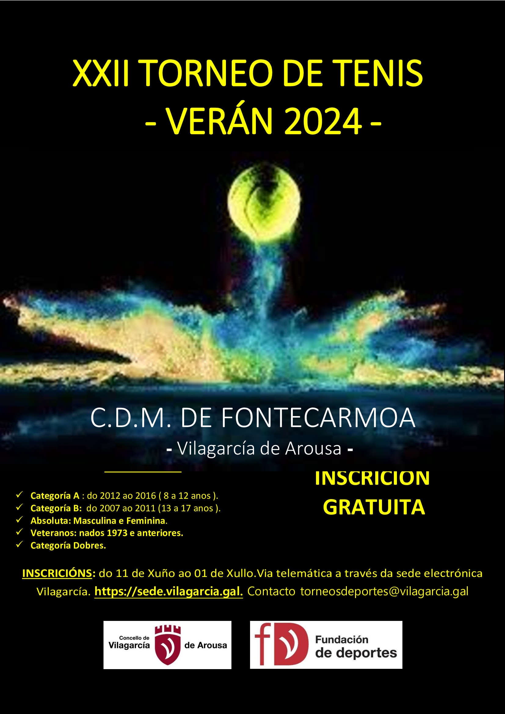 cartel XXII TORNEO DE TENIS VERÁN 2024