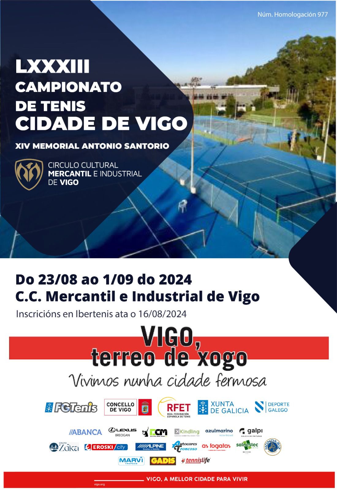 Cartel del LXXXIII CAMPIONATO DE TENIS CIDADE DE VIGO