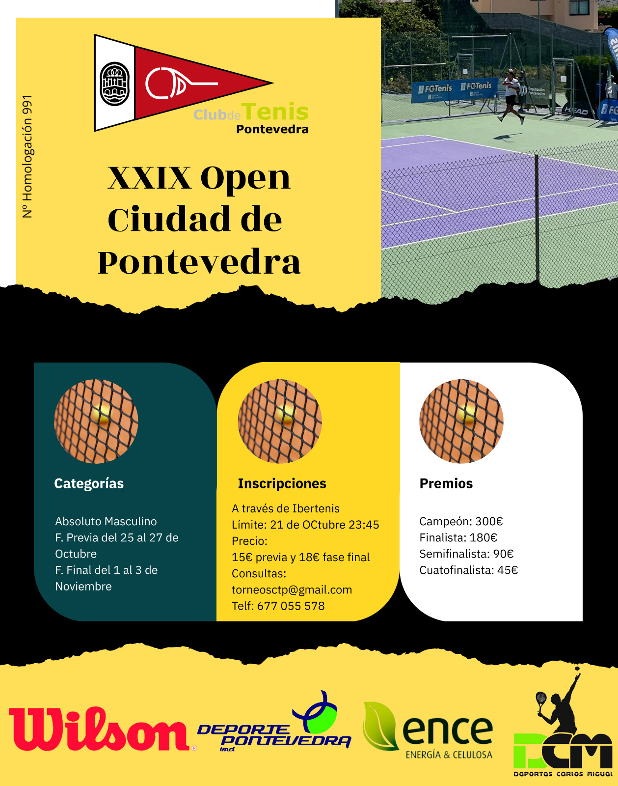 Cartel del XXIX OPEN CIUDAD DE PONTEVEDRA -LOURDES DOMINGUEZ-