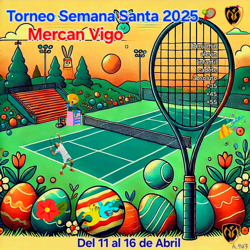 cartel Torneo de Tenis Mercan, semana Santa 2025