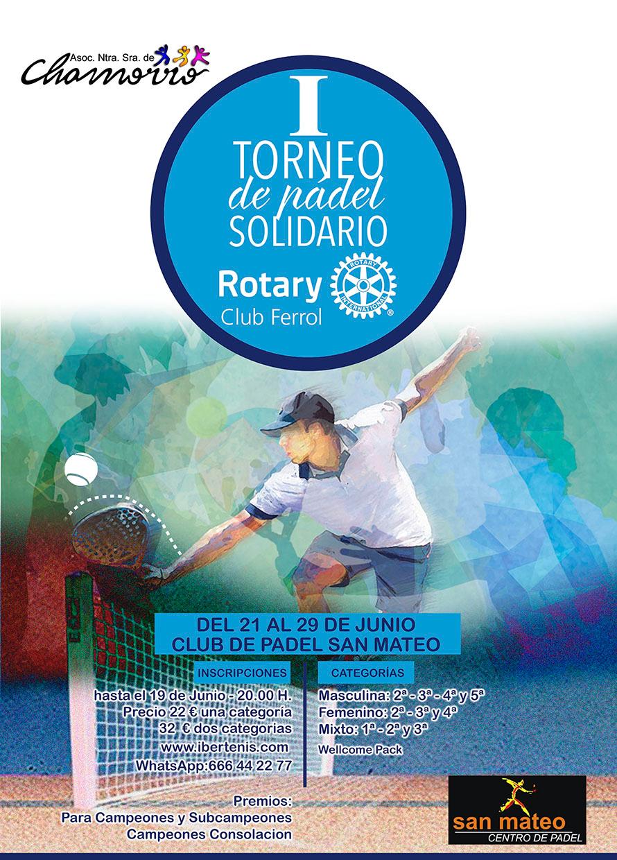 Cartel del I TORNEO DE PADEL SOLIDARIO ROTARY CLUB FERROL