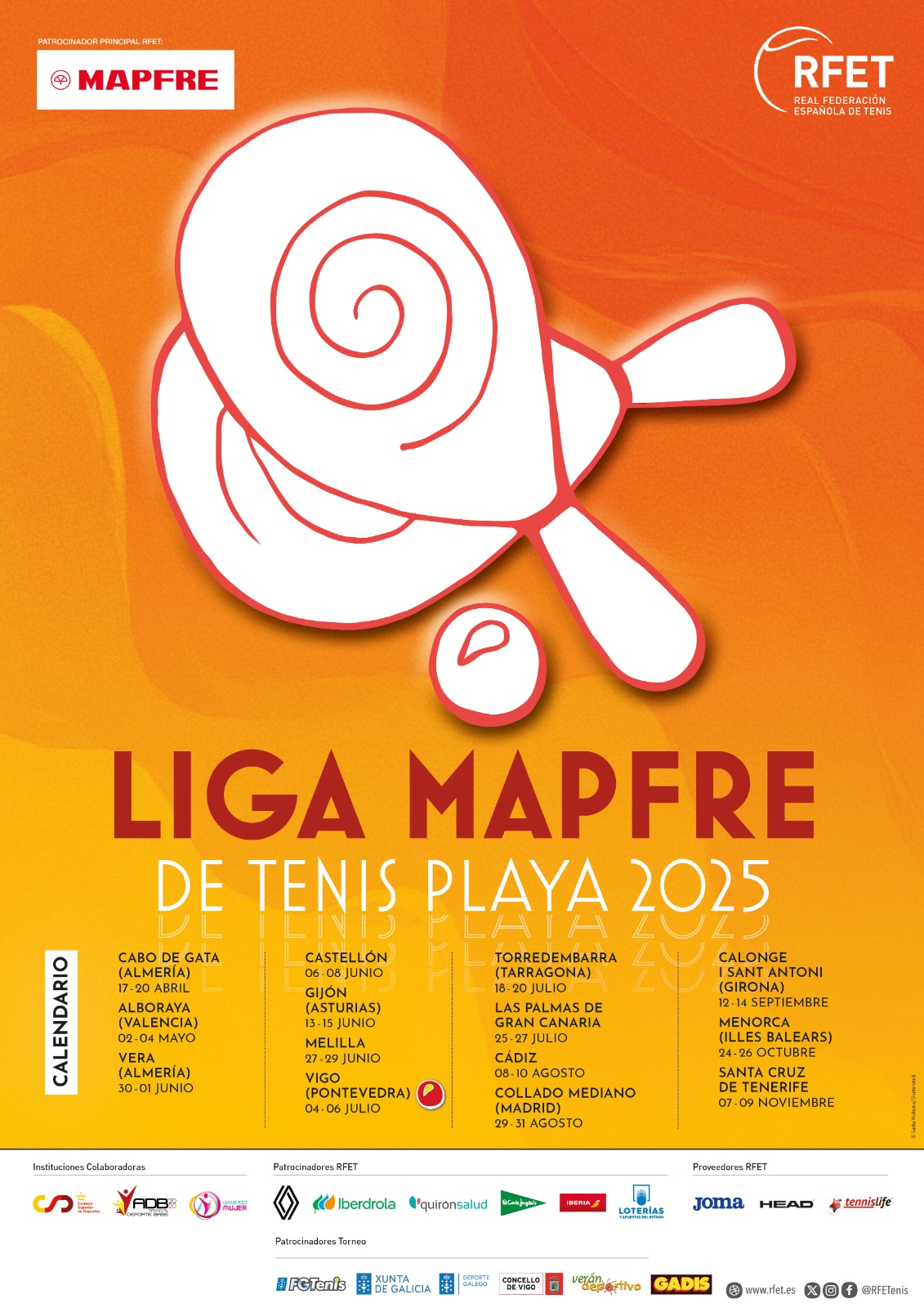 Cartel del LIGA MAPFRE DE TENIS PLAYA VIGO. SAMIL