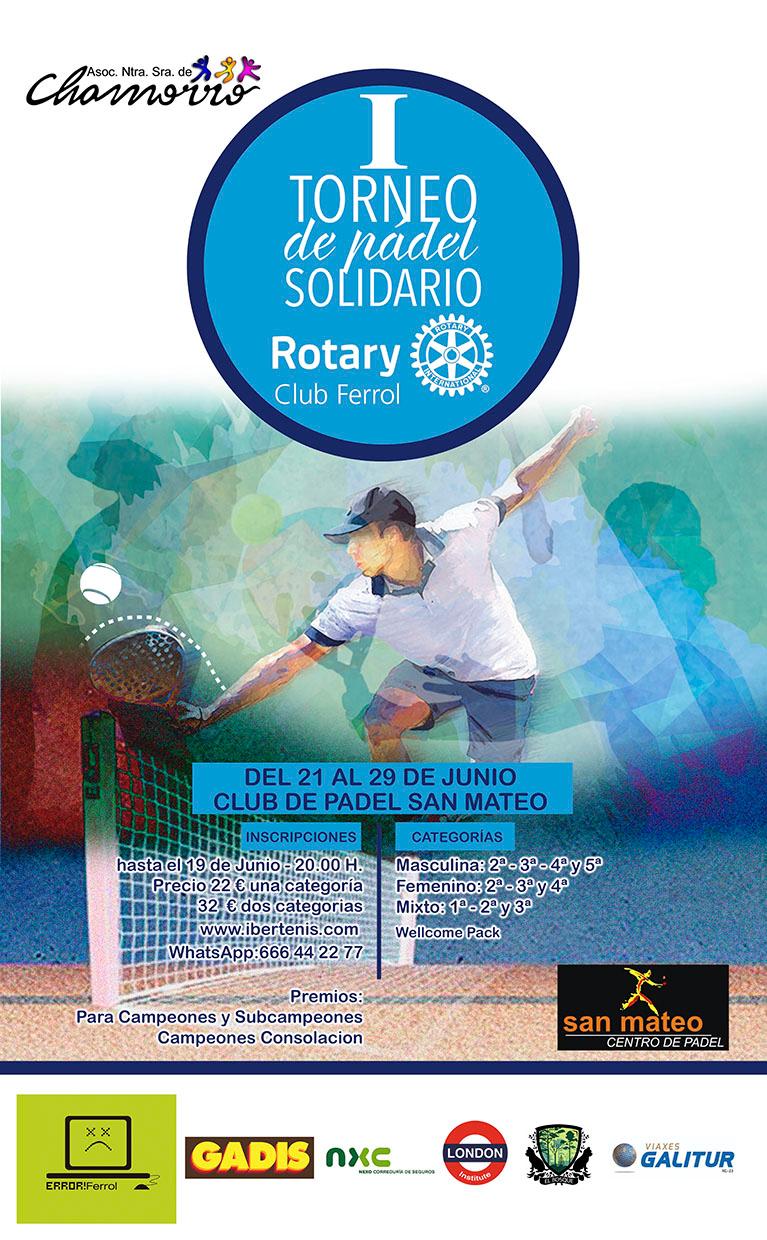 Cartel del I TORNEO DE PADEL SOLIDARIO ROTARY CLUB FERROL