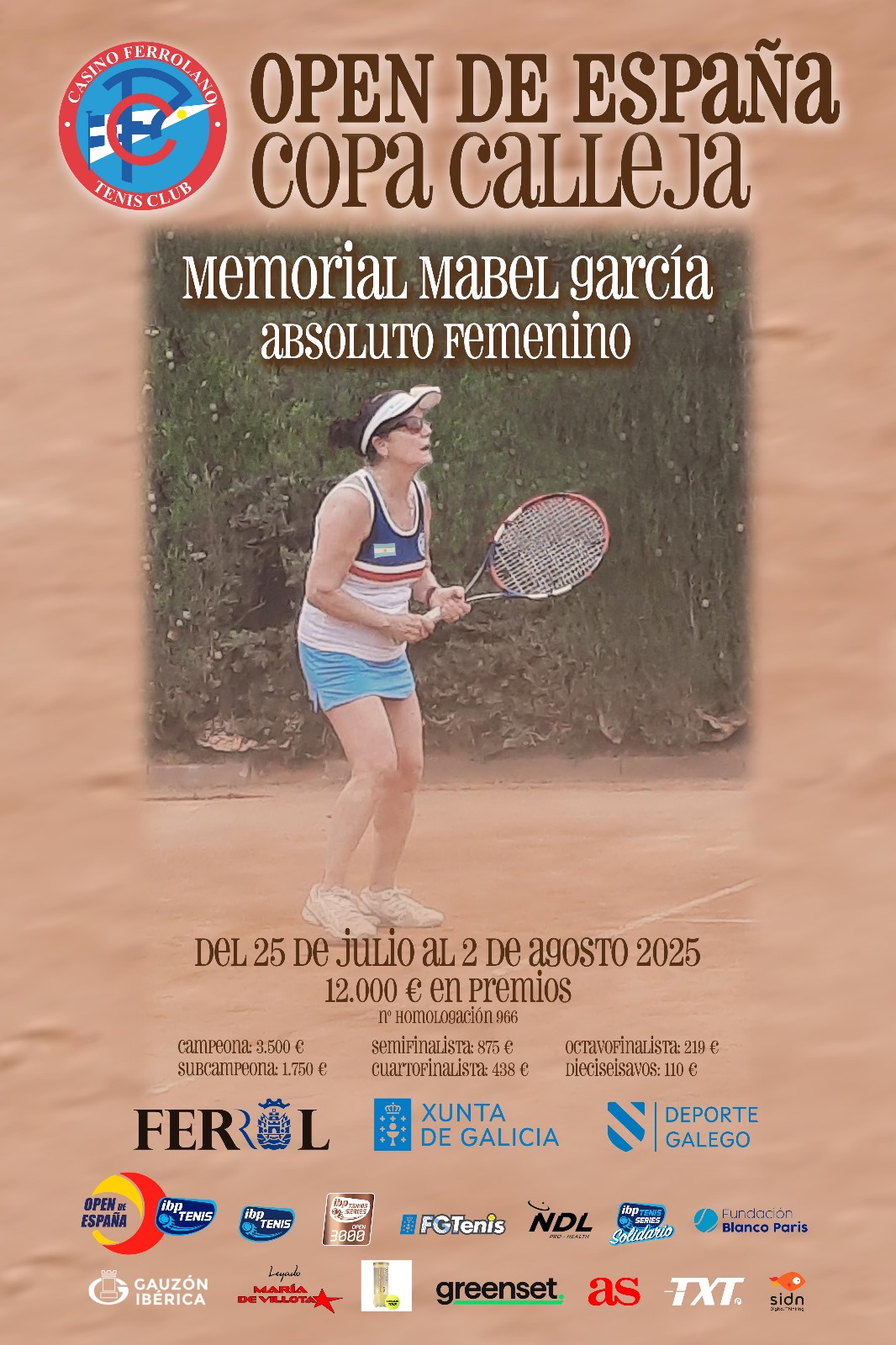 cartel OPEN DE ESPAÑA COPA CALLEJA MEMORIAL MABEL GARCIA ABSOLUTO FEMENINO