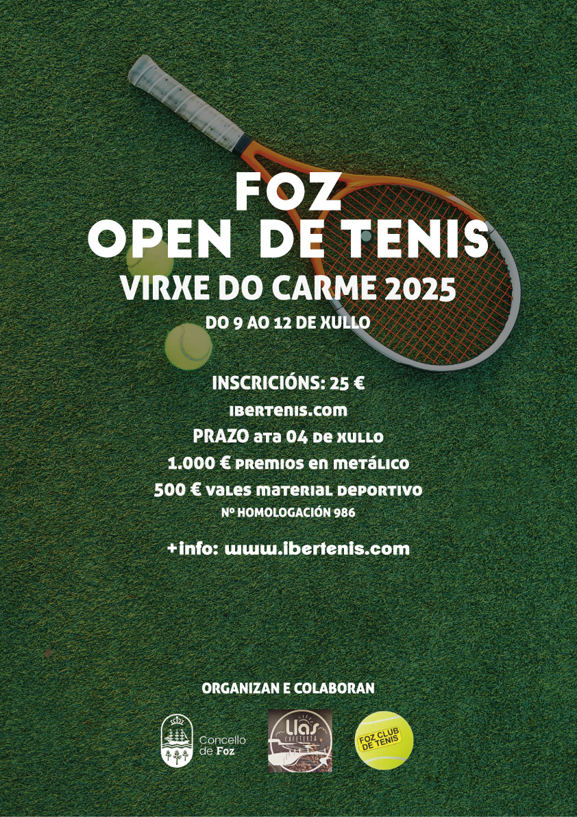 Cartel del OPEN DE TENIS ¨Virxe do Carme¨ FOZ