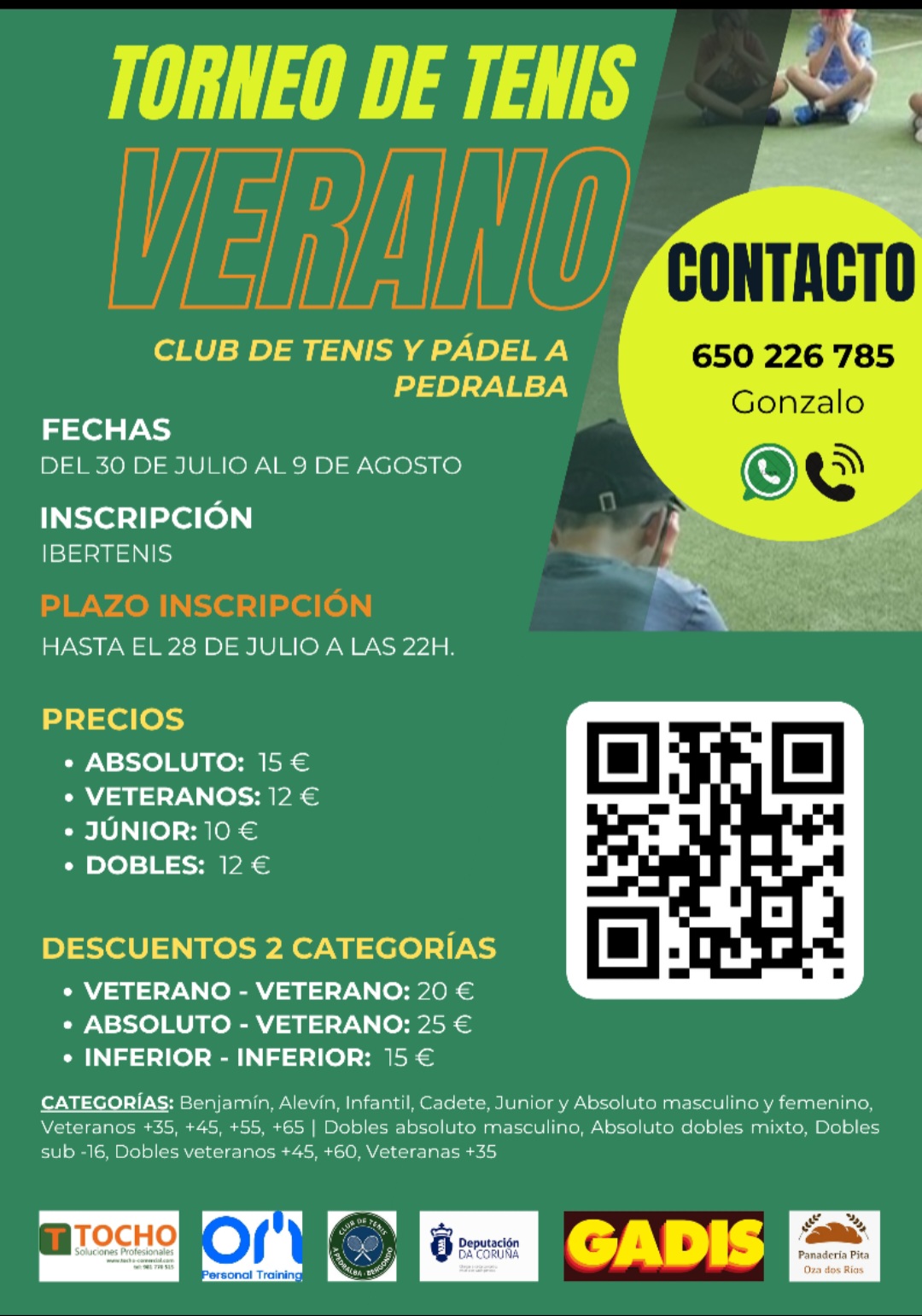 cartel TORNEO DE TENIS DE VERANO A PEDRALBA 2025