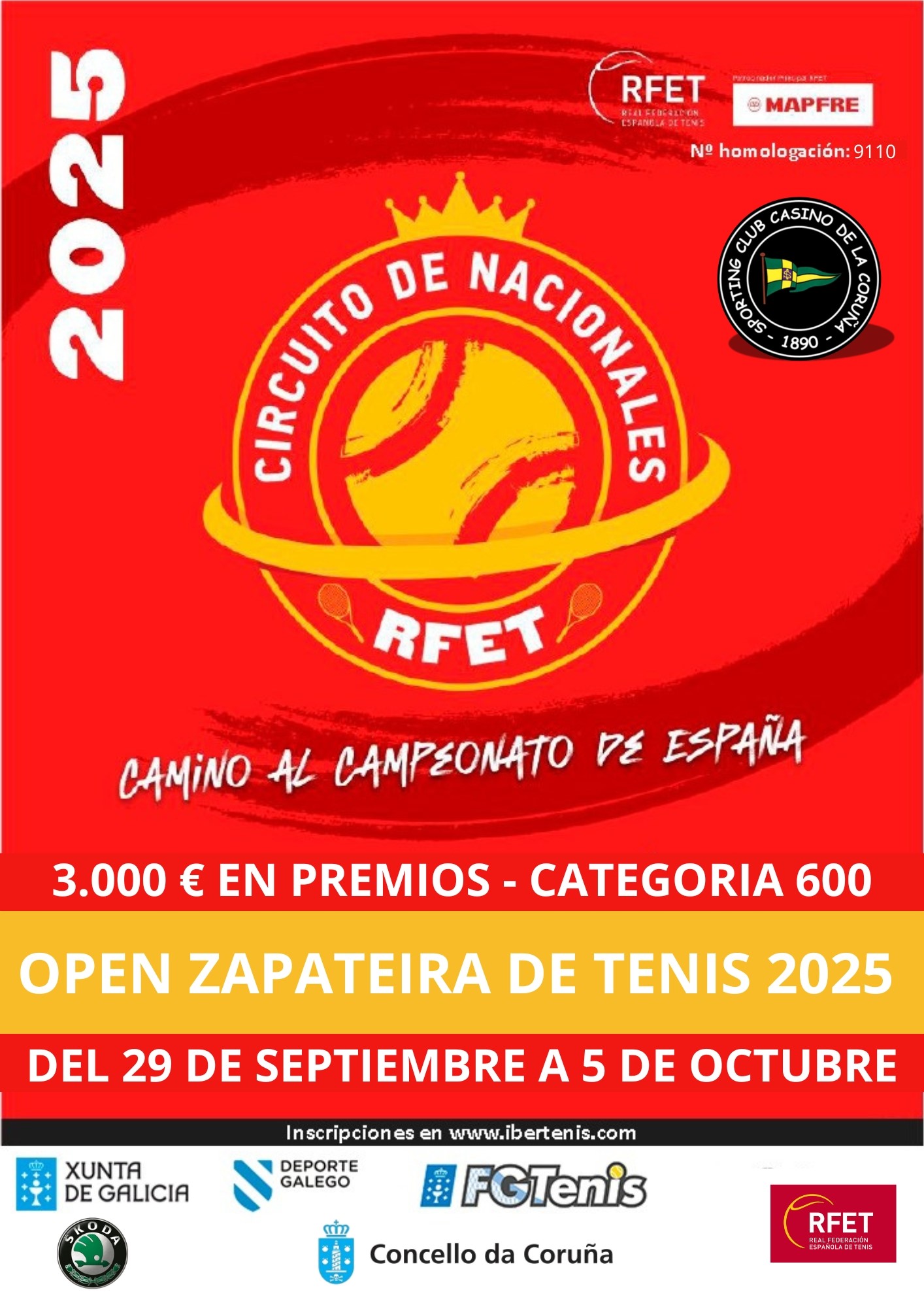 Cartel del OPEN ZAPATEIRA DE TENIS 2025
