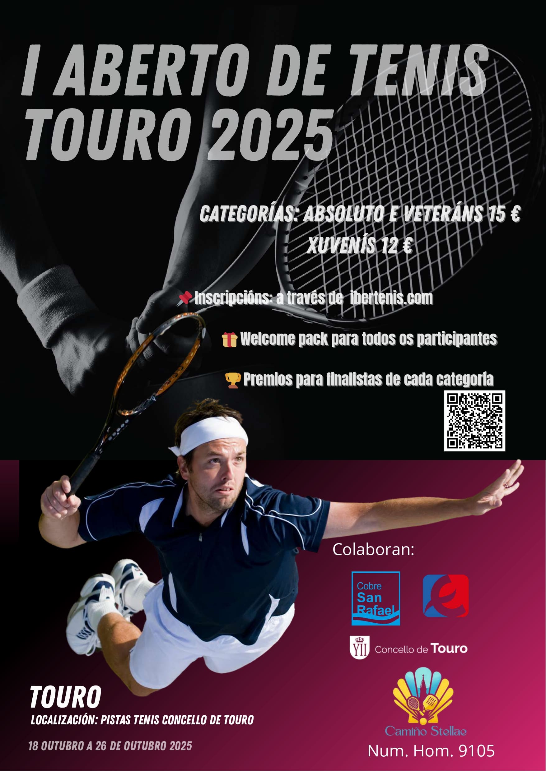 cartel I Aberto de Tenis  Touro 2025