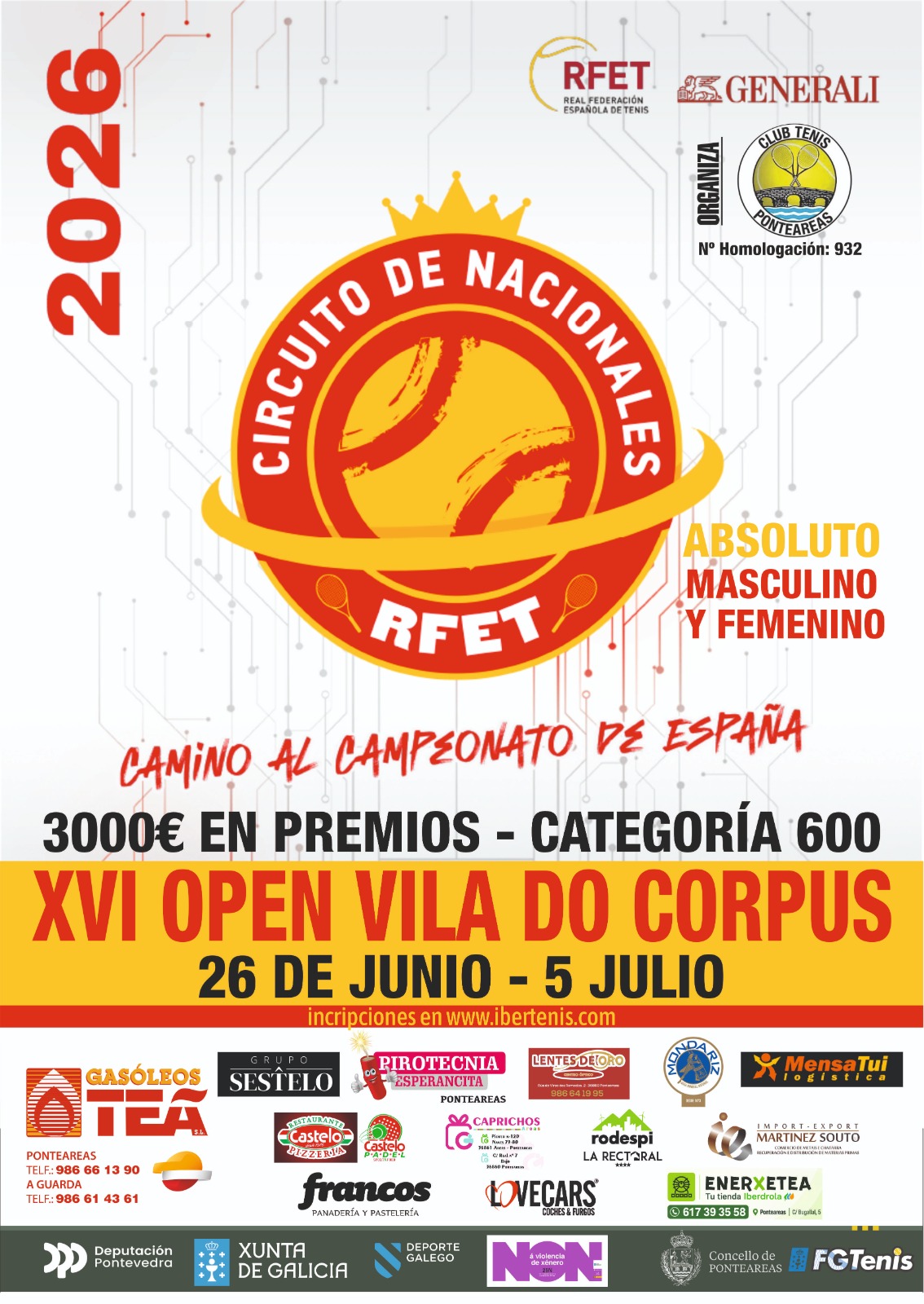 cartel XVI OPEN VILA DO CORPUS RFET CIRCUITO NACIONALES