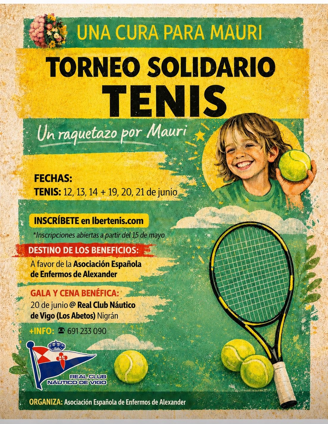 cartel TORNEO SOLIDARIO - UNA CURA PARA MAURI