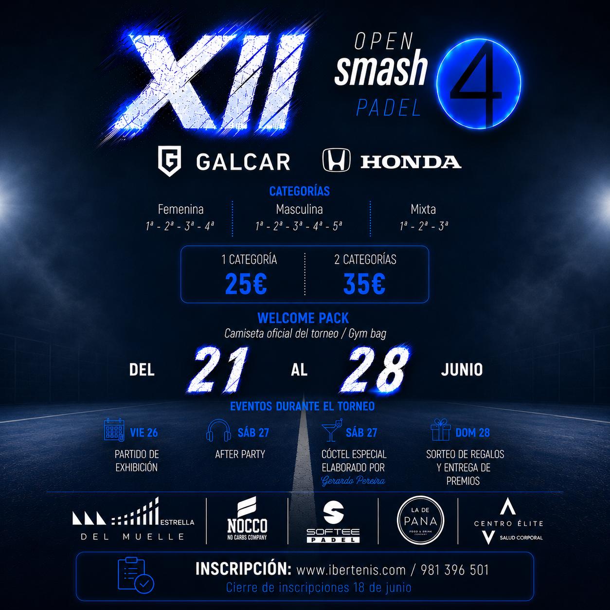 XII OPEN SMASH PADEL 4 GALCAR HONDA