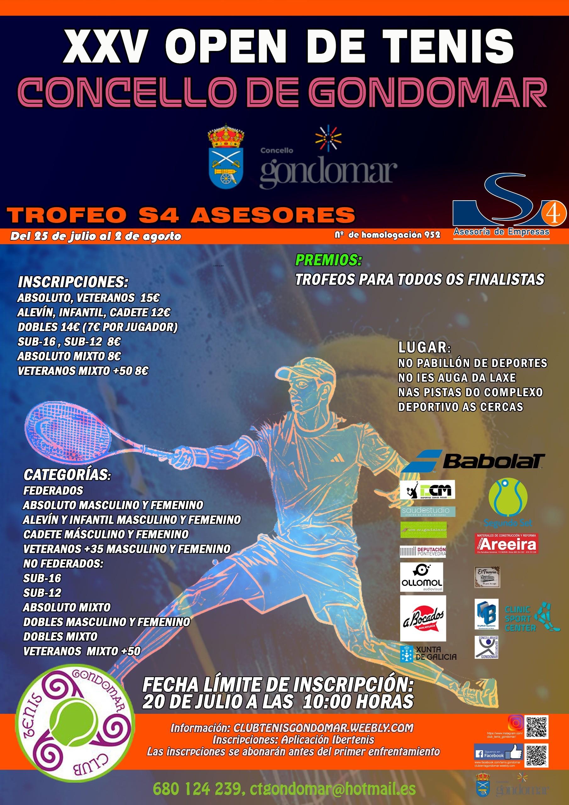 cartel XXV OPEN DE TENIS CONCELLO DE GONDOMAR
