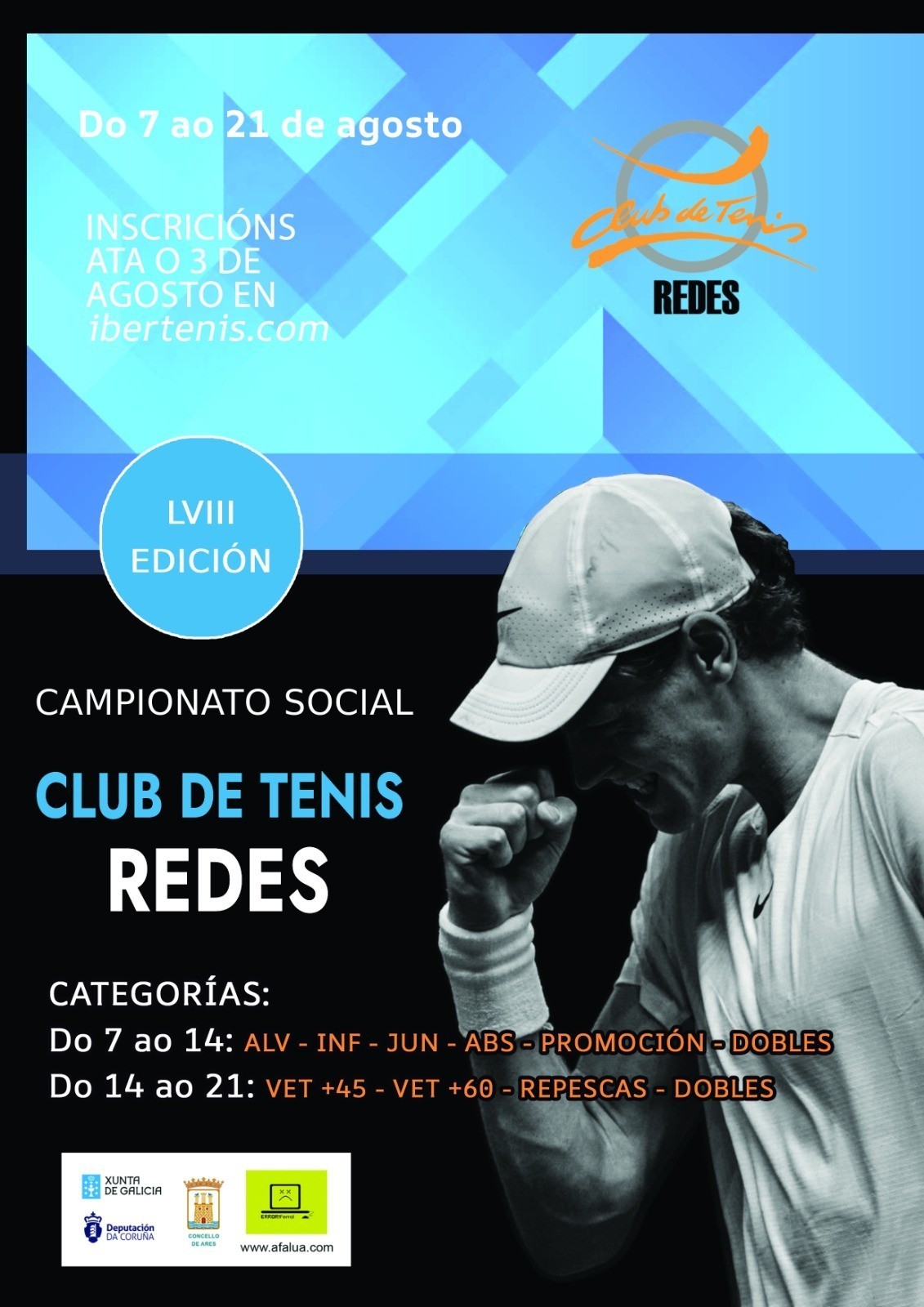 cartel LVIII CAMPEONATO SOCIAL DE TENIS. CLUB DE TENIS REDES