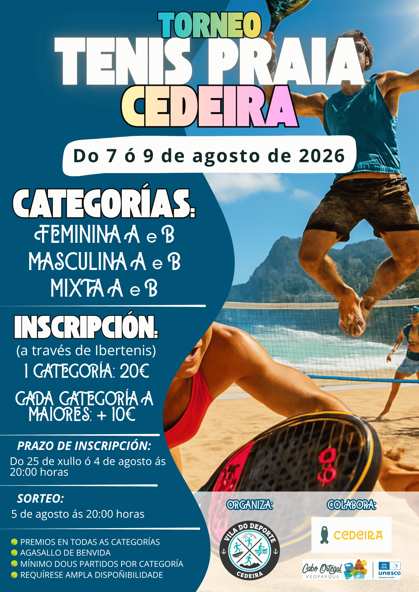 Tenis Praia Cedeira 2026