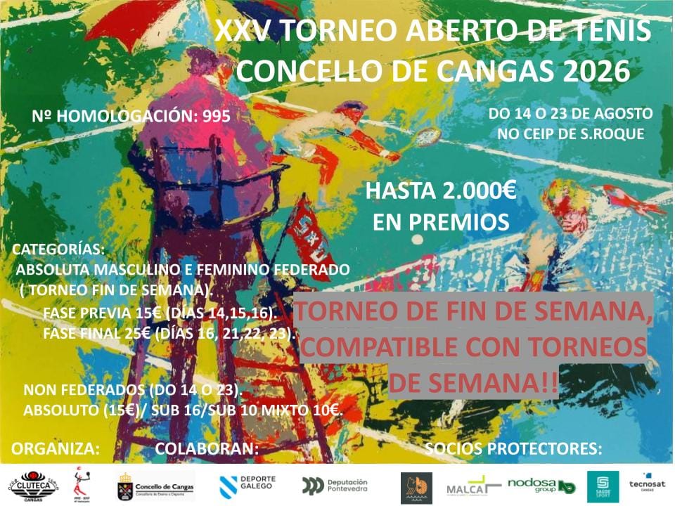cartel XXV Aberto Concello de Cangas- FEDERADO