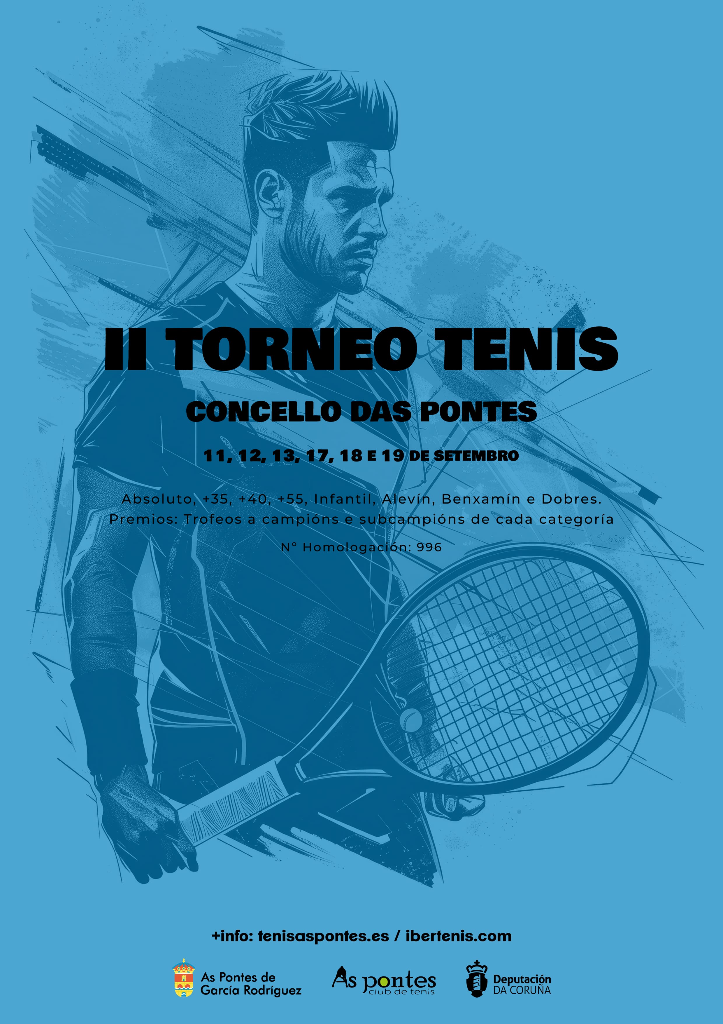 cartel II TORNEO TENIS - Concello Das Pontes