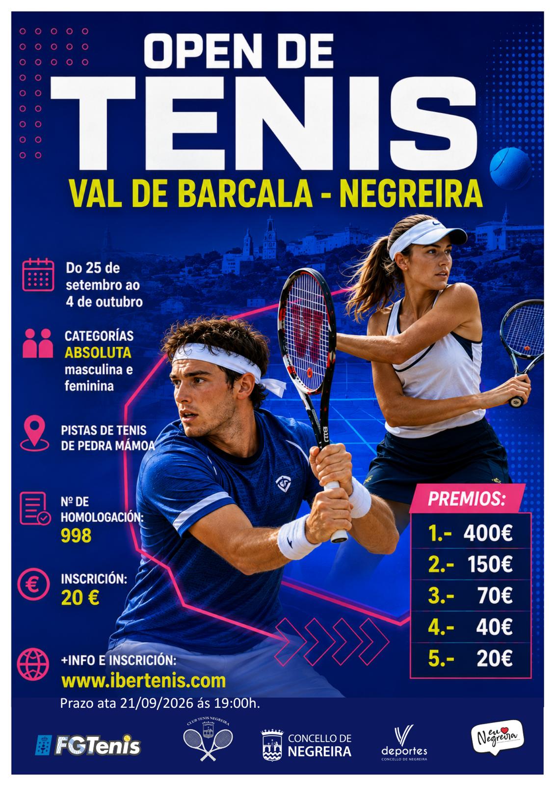 Cartel OPEN DE TENIS VAL DE BARCALA-NEGREIRA 2026