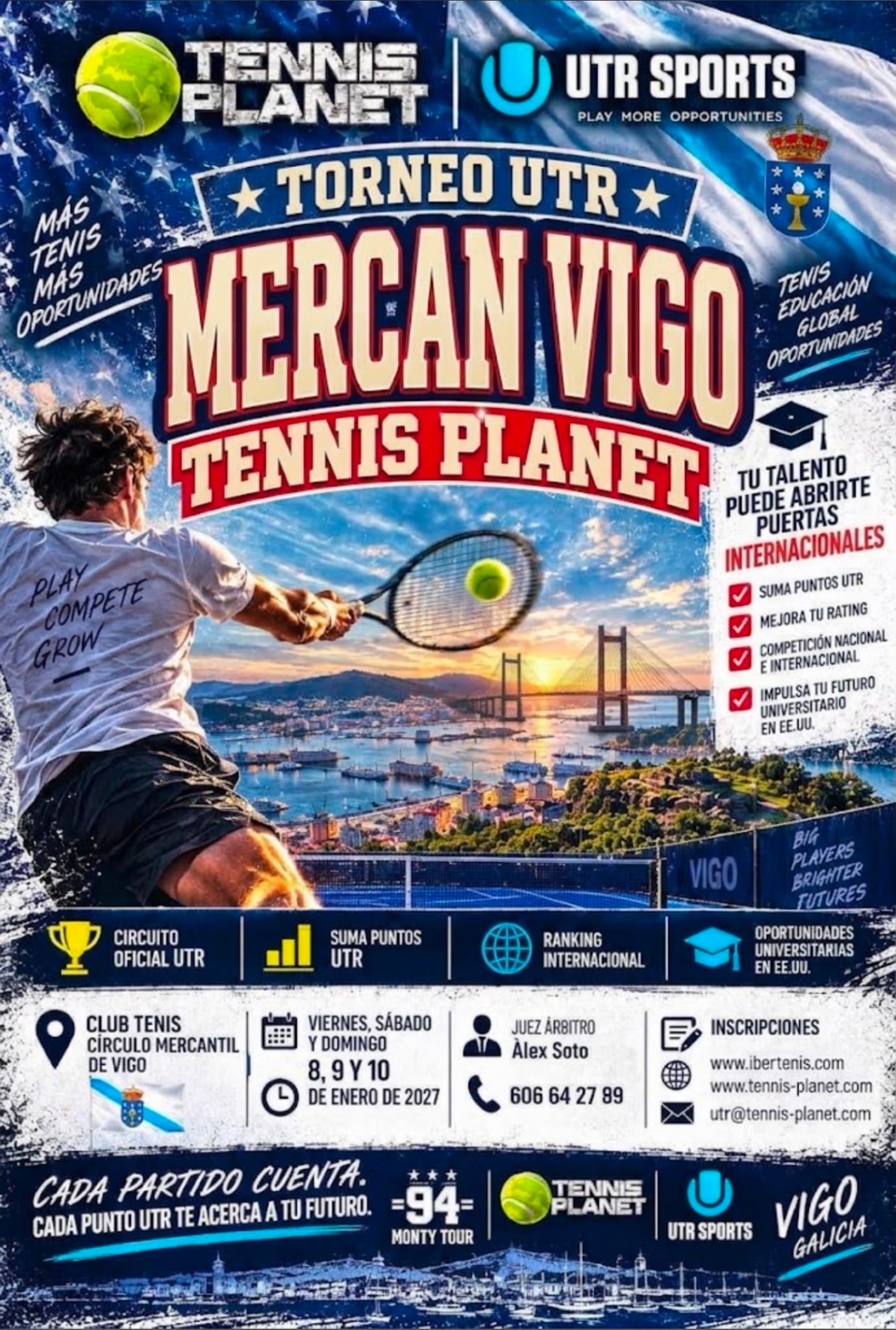 Cartel Torneo de Tenis Pro Set UTR Mercan Vigo